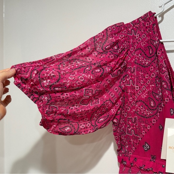 NWT Rococo Sand Romani One Shoulder Bandana Print Dress Sz XL Pink Cocktail - Picture 5 of 12